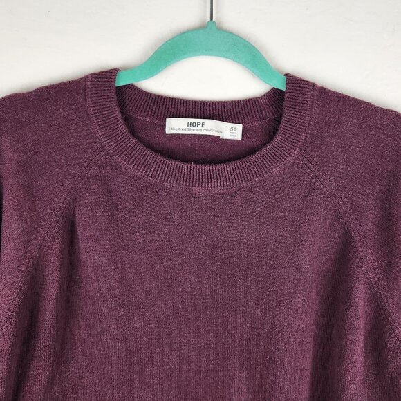 HOPE Stockholm Unisex Knit Crewneck Rule Sweater Burgundy sz 50 (US L) - Picture 3 of 9